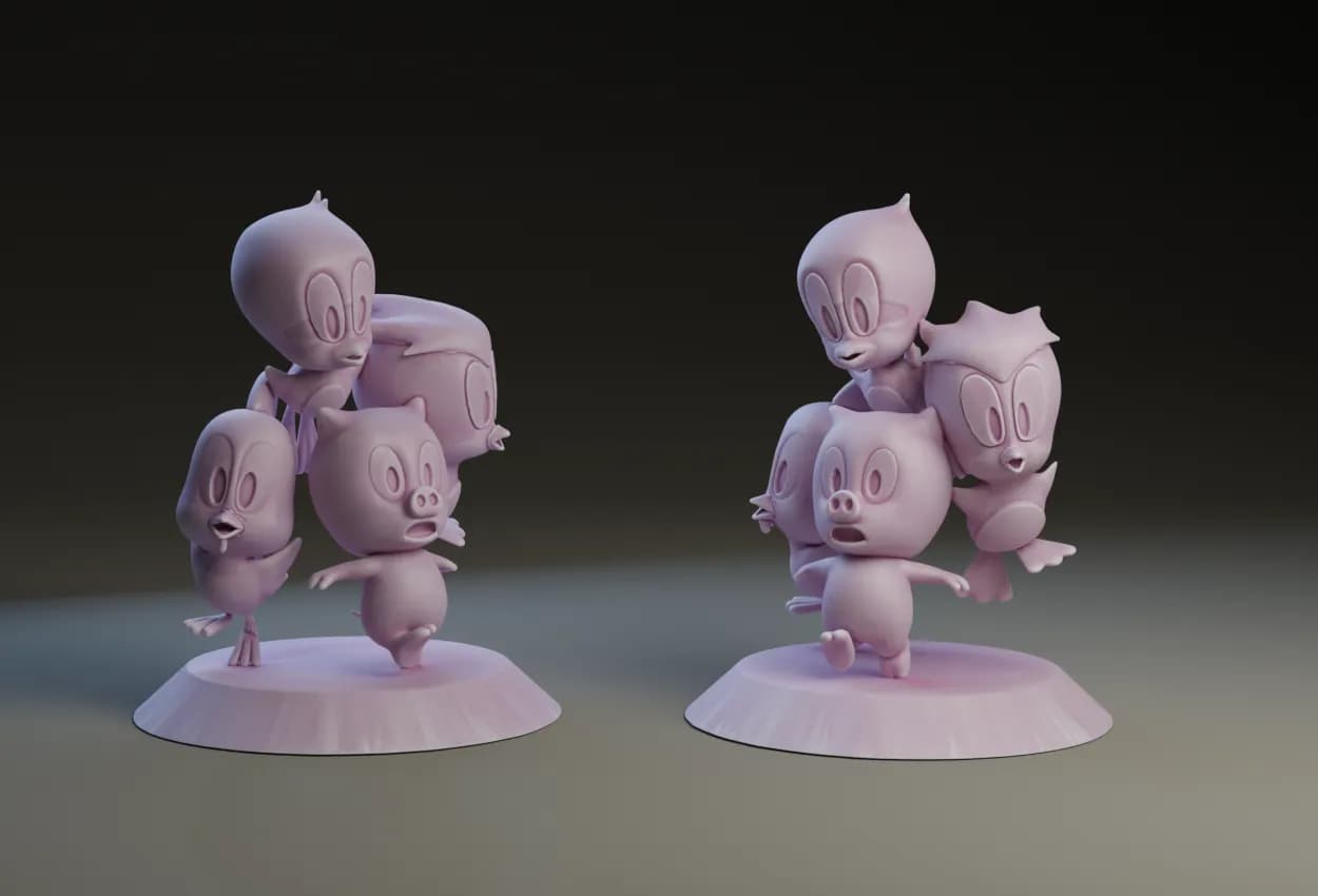 Baby Pig and Chicks
