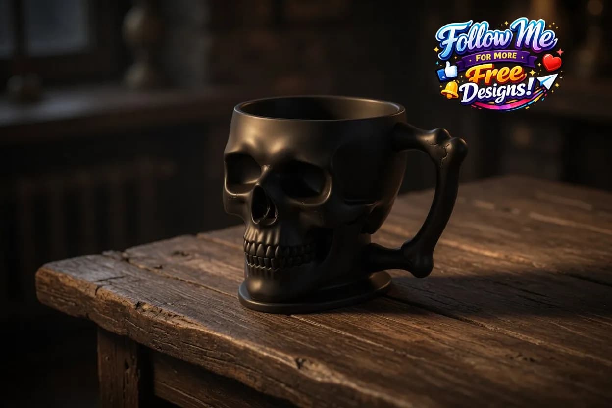 Skull Mug with Bone Handle - Image 1