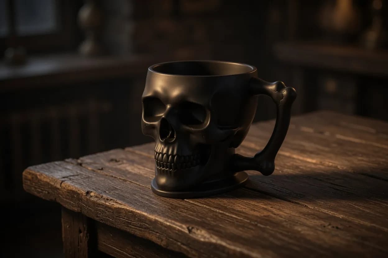 Skull Mug with Bone Handle - Image 2