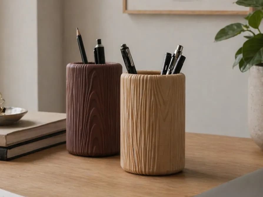 Wood Grain Pen Holder - Image 1