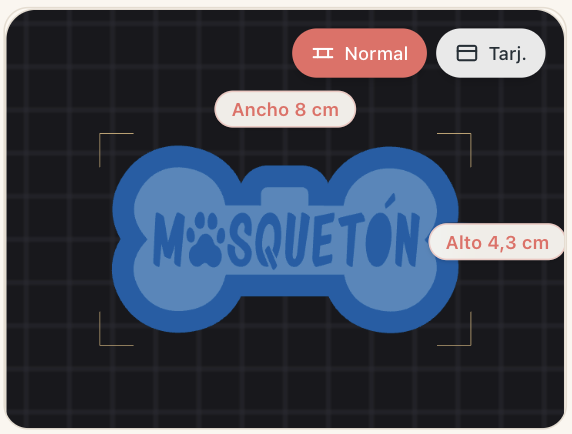 Vista previa 3D con base expandida